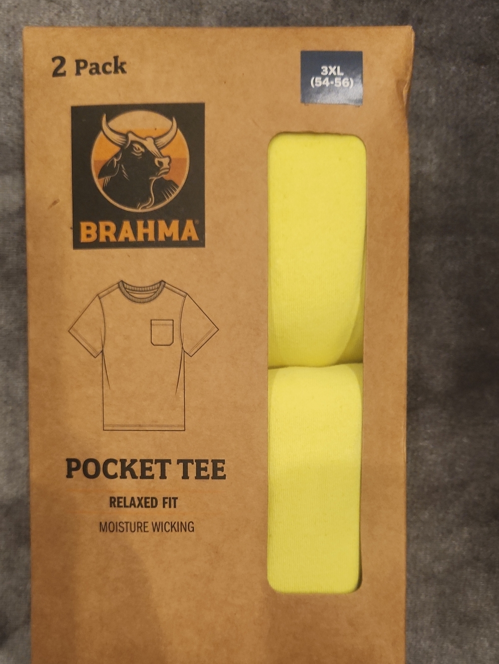 Brahma Neon Yellow Pocket Tee - 2 Pack